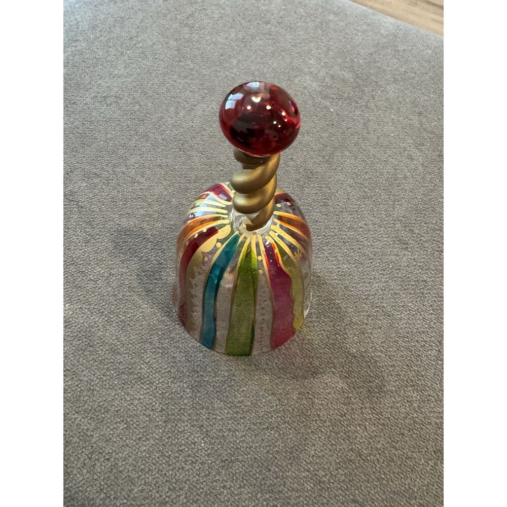 Festive Stripes Glass Bell - Pier 1 Imports - Picture 3 of 7